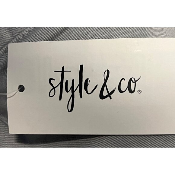 Style & Co Mid Rise Eyelet-Trim Womens Capri Pants Size 12 Gray New - Picture 7 of 11